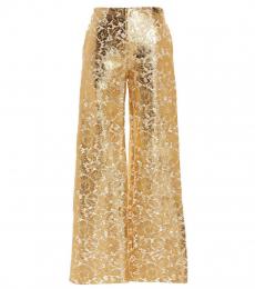 Valentino Garavani Gold Heavy Lace Trousers