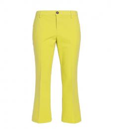 I Love My Pants Yellow Cropped Flared Trousers