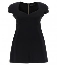Versace Black Heart-shaped Neckline Dress