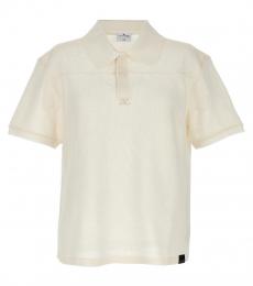 Courreges White Logo Embroidery Polo Shirt