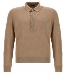 Zegna Beige Knitted Polo