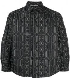 Palm Angels Grey Monogram quilted overshirt