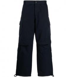 Darkpark Navy Blue Cargo Cotton Trousers