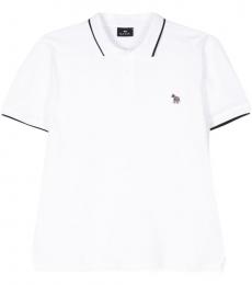 Paul Smith White Zebra logo cotton polo shirt