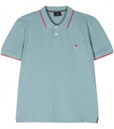 Paul Smith Teal Zebra Logo Cotton Polo Shirt