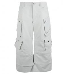 Fermas.Club White Leather cargo pants