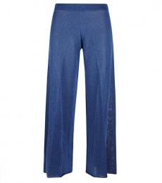 Circus Hotel Blue Wide leg viscose trousers