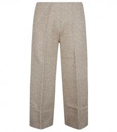 Circus Hotel Golden Viscose wide leg trousers