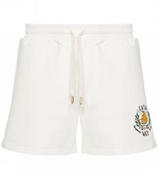 Casablanca White Embroidered Motif Shorts