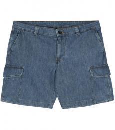 Paul Smith Blue Denim Cargo Shorts