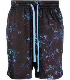 Ih Nom Uh Nit Black Roses Print Shorts