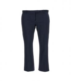 Max Mara Dark Blue Umanita Cotton Blend Trousers