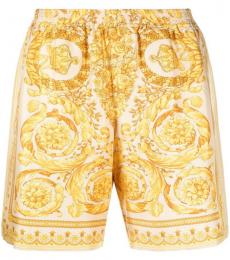 Versace Golden Barocco Print Silk Shorts