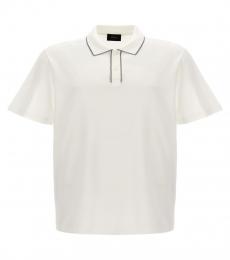 Brioni White Logo Embroidery Polo