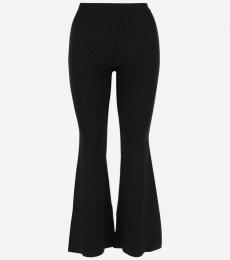 Stella McCartney Black VISCOSE BLEND RIBBED PANTS