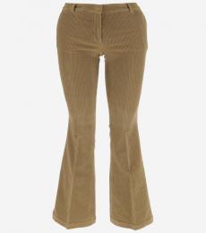 Ql2 Donna Khaki CORDUROY FLARED PANTS