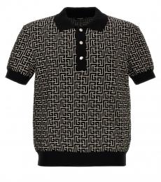 Balmain BlackWhite Monogram polo shirt