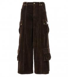 Dolce & Gabbana Brown Ribbed Cargo Pants