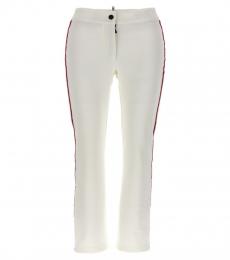 Moncler White Side embroidery pants