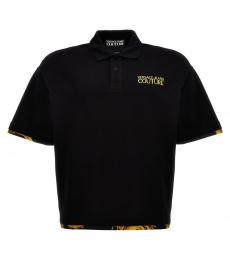 Versace Jeans Couture Black Barocco Print Polo