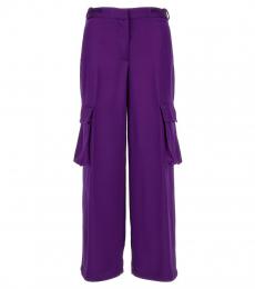 Versace Purple Satin Cargo Pants