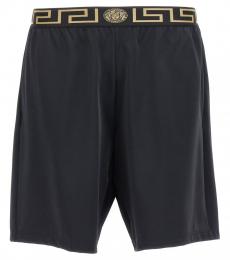 Versace Black Greca Bermuda Shorts