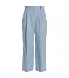 Marni Light Blue Front pleat wool trousers