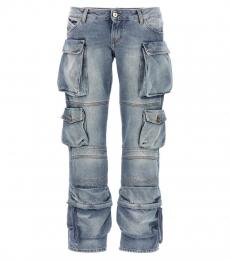 The Attico Light Blue Essie Long Cargo Pant