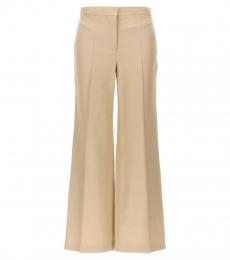 Stella McCartney Beige High-waisted Flared Trousers