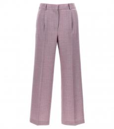 MSGM Light Purple Lurex Pinstriped Pants