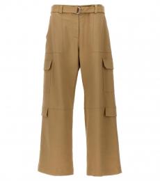 MSGM Beige Logo Pants