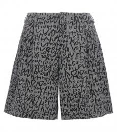 Comme Des Garcons Grey All Over Print Brmuda Shorts