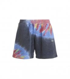 MSGM Multicolor Logo Print Tie Dye Bermuda Shorts