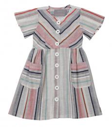 Self Stitch Little Girls Earthy Stripe Dress