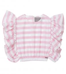 Baby Girls Pink Stripe Ruffle Top