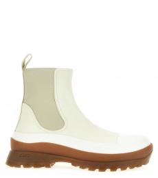 Stella McCartney White Chelsea Trace Ankle Boots