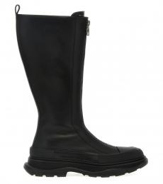 Alexander McQueen Black Tread Slick Boots