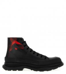 Alexander McQueen Black Tread Slick Ankle Boots