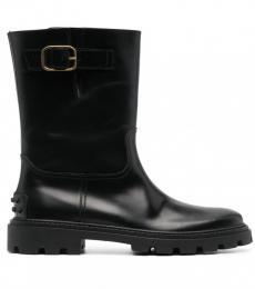 Tod's Black Black Leather Ankle Boots