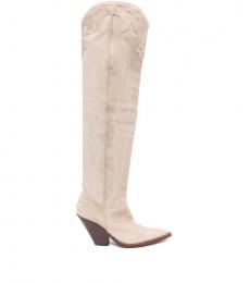 Sonora Beige Suede Texan Boots