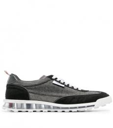 Thom Browne Dark Grey Dark Grey Leather Sneakers