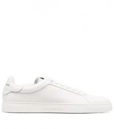 Emporio Armani White Logo Leather Sneakers