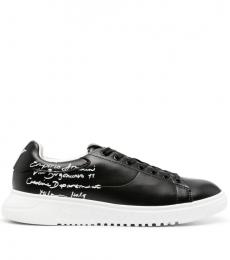 Emporio Armani Black Leather Sneakers