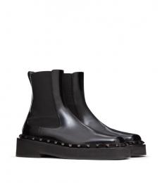 Valentino Garavani Black Rockstud M-Way Ankle Boots