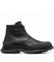 Alexander McQueen Black Round Toe Boots