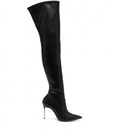 Casadei Black Blade Leather Heel Boots