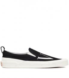 Valentino Garavani Black Canvas Slip On Sneakers