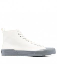 Jil Sander White White Cotton Sneakers