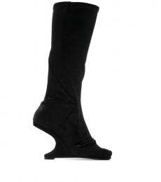 Rick Owens Black Leather Heel Boots