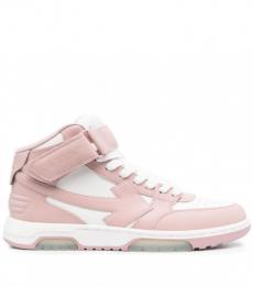 Off-White Pink Pink Out Of Office Leather Sneakers